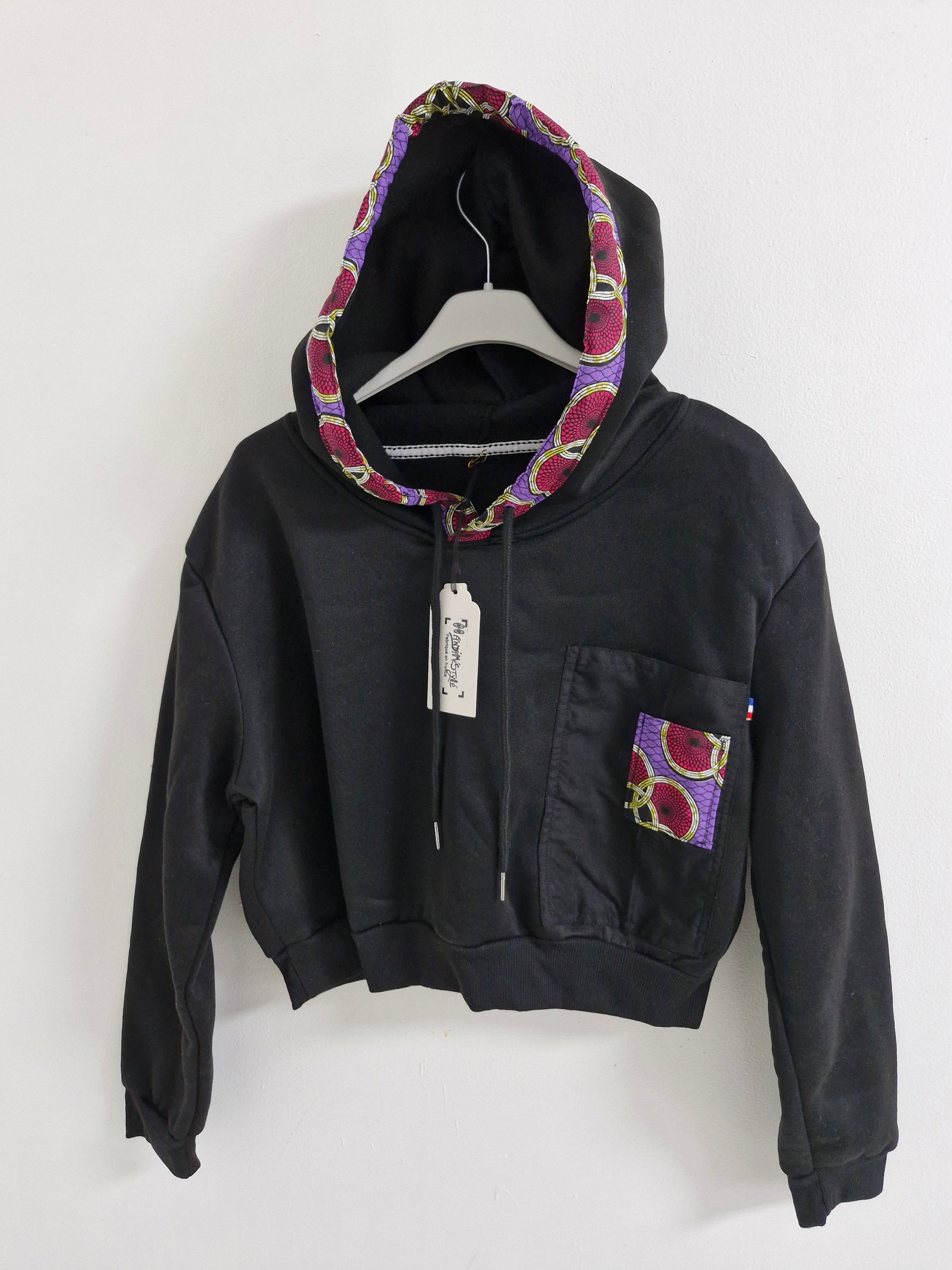 Gilet femme wax à capuche