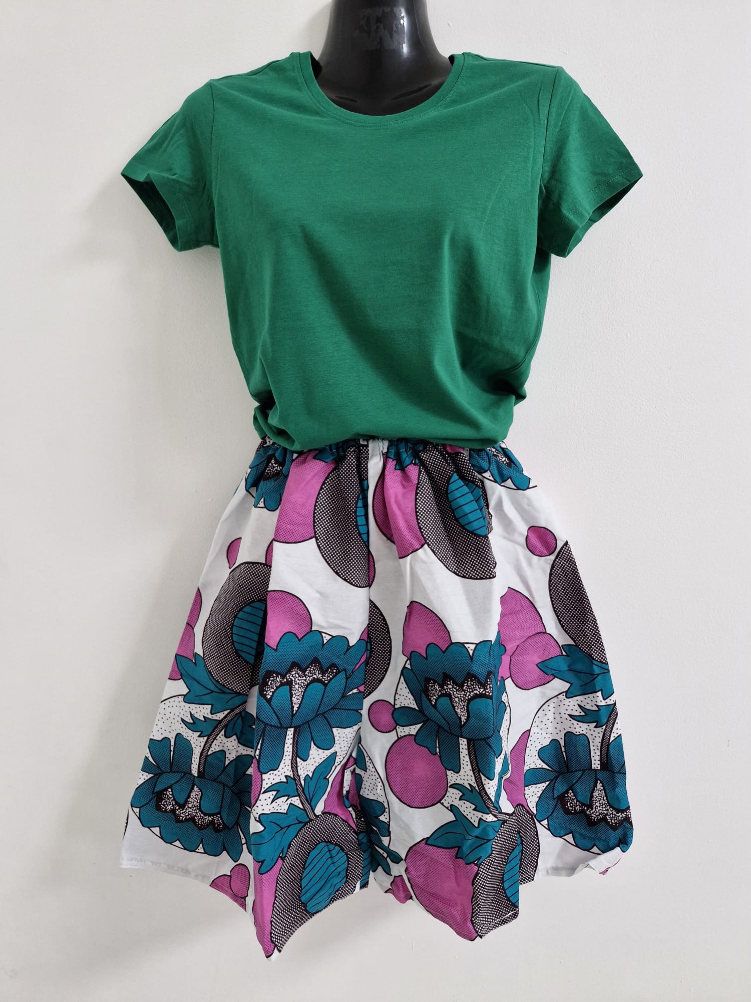 Jupe culotte en wax rose