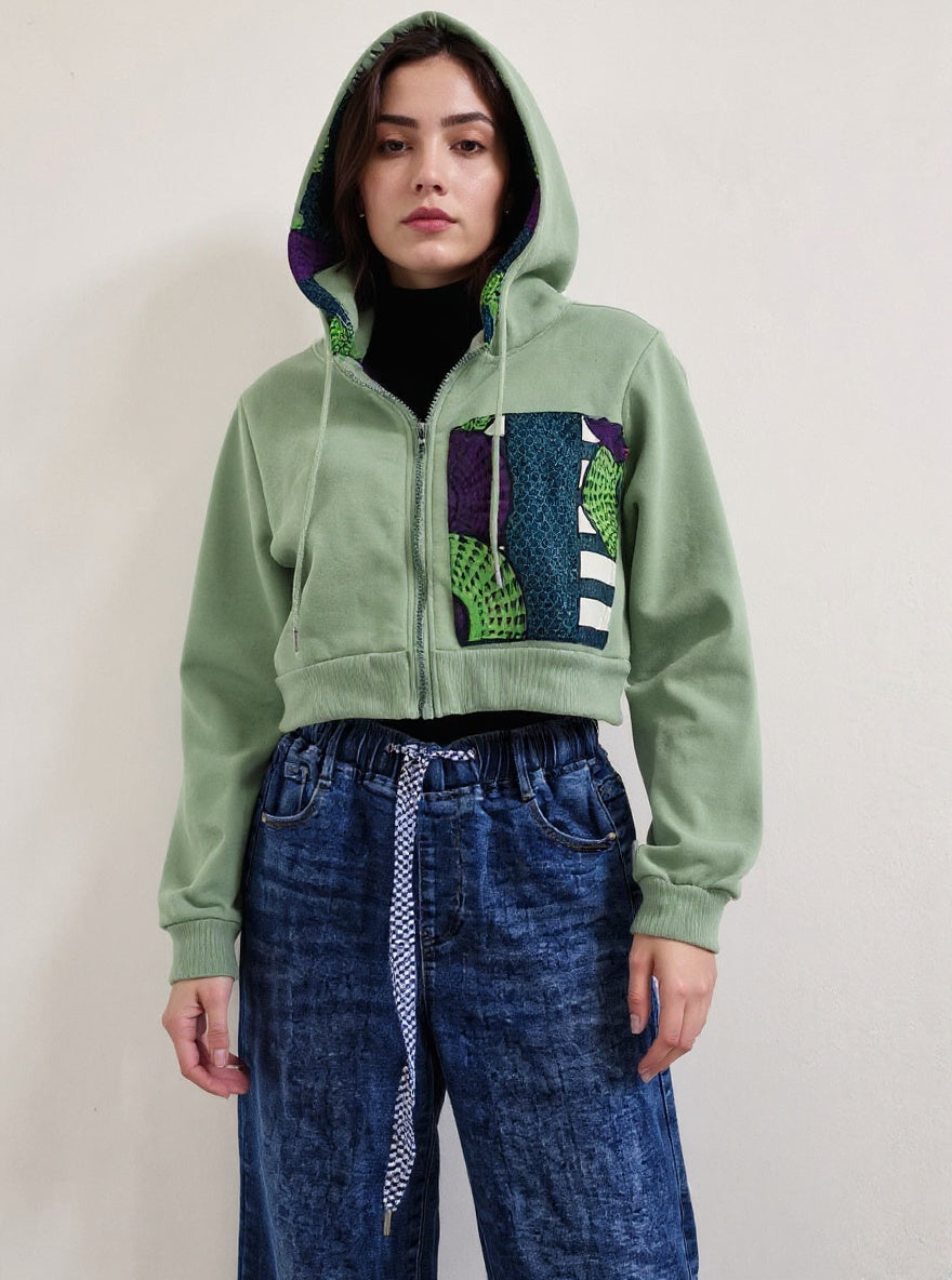 Gilet zippé wax à capuche